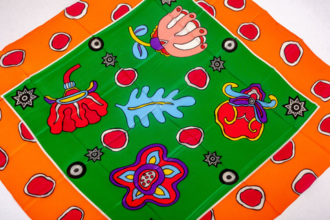 Memphis Floral Silk Scarf by Nathalie du Pasquier, Germany 1999