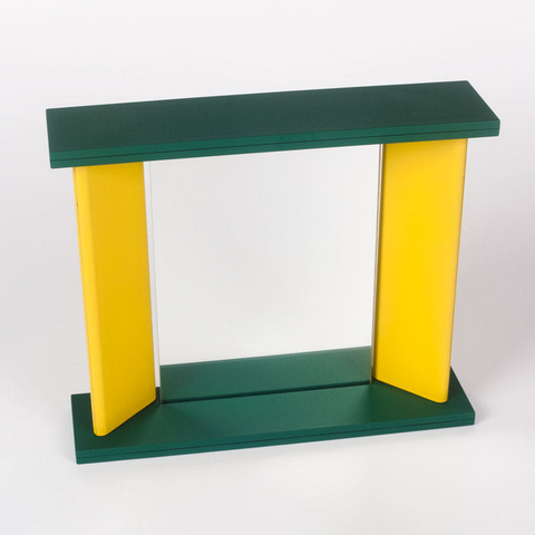 Green Yellow Memphis Table Mirror by MARCO ZANNINI, Japan, 1990s