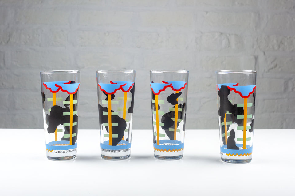 4 Memphis Glasses by Nathalie du Pasquier for Ritzenhoff, Germany