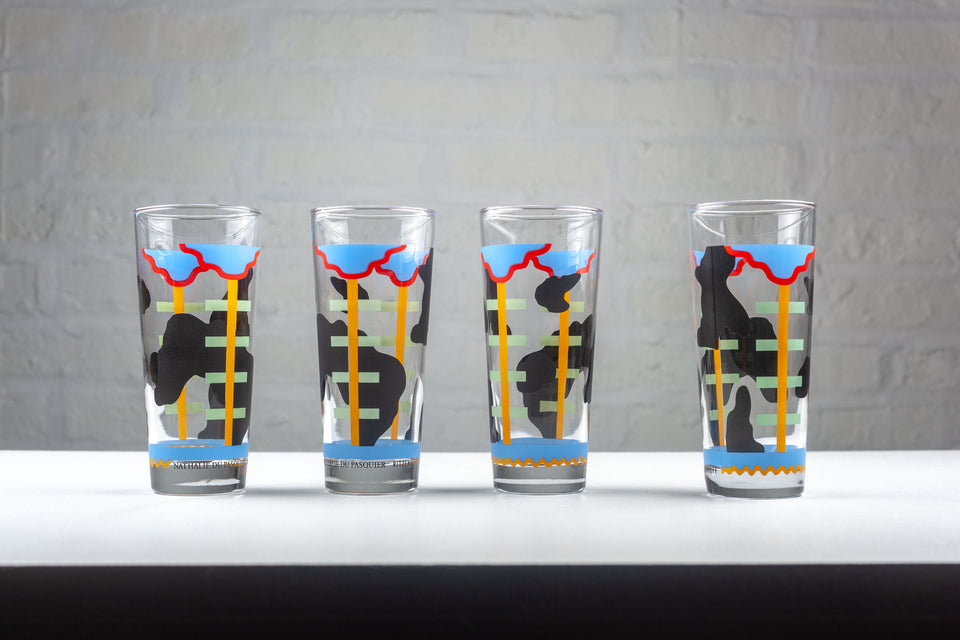 4 Memphis Glasses by Nathalie du Pasquier for Ritzenhoff, Germany