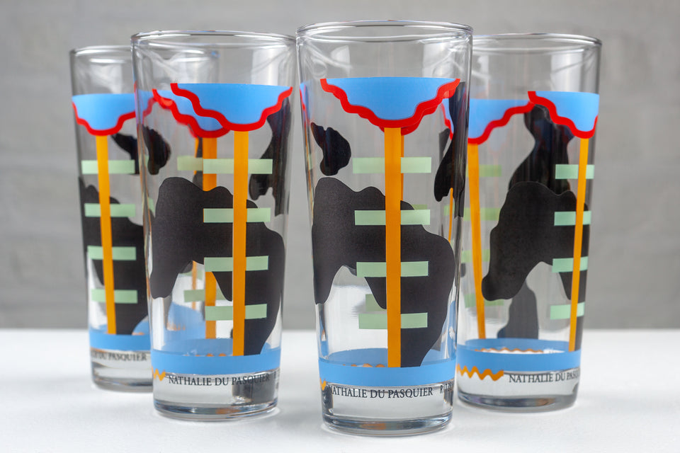 4 Memphis Glasses by Nathalie du Pasquier for Ritzenhoff, Germany