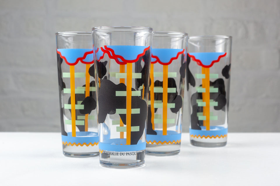 4 Memphis Glasses by Nathalie du Pasquier for Ritzenhoff, Germany