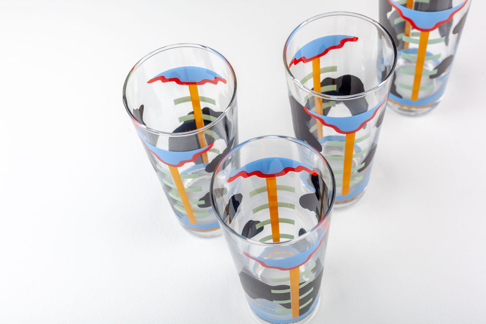 4 Memphis Glasses by Nathalie du Pasquier for Ritzenhoff, Germany