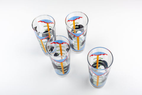 4 Memphis Glasses by Nathalie du Pasquier for Ritzenhoff, Germany