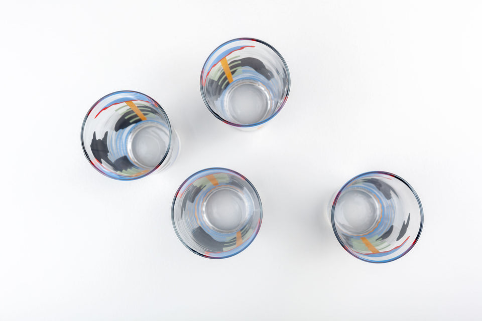 4 Memphis Glasses by Nathalie du Pasquier for Ritzenhoff, Germany