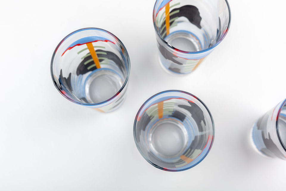 4 Memphis Glasses by Nathalie du Pasquier for Ritzenhoff, Germany