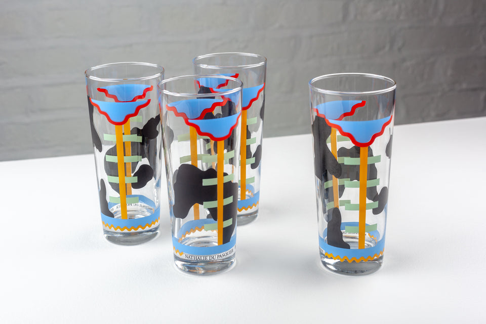 4 Memphis Glasses by Nathalie du Pasquier for Ritzenhoff, Germany