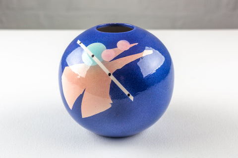 Post-modern Ball Vase by Harris-Cies, Signed Dated, USA 1980s