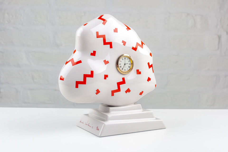 Post-modern Cloud Clock by Heide Warlamis, Vienna Collection Porcelain, Numbered