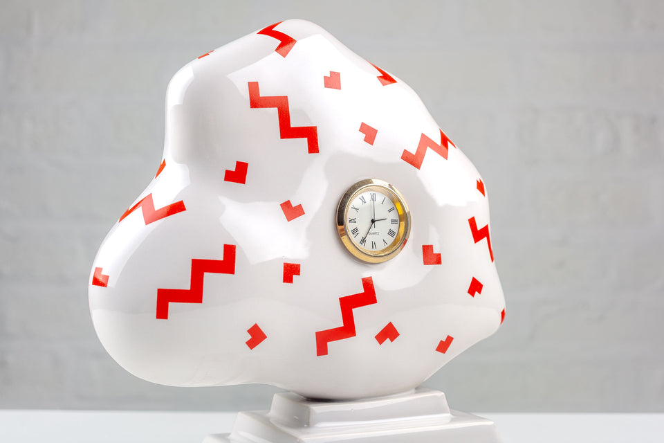 Post-modern Cloud Clock by Heide Warlamis, Vienna Collection Porcelain, Numbered