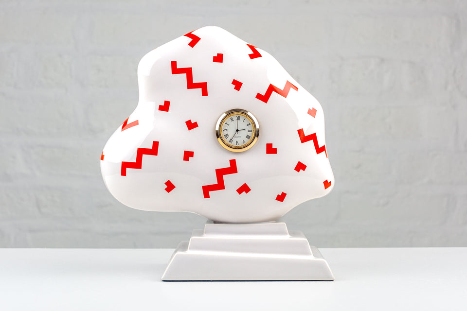 Post-modern Cloud Clock by Heide Warlamis, Vienna Collection Porcelain, Numbered