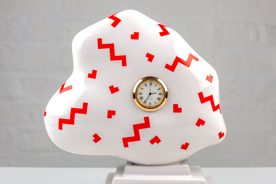 Post-modern Cloud Clock by Heide Warlamis, Vienna Collection Porcelain, Numbered