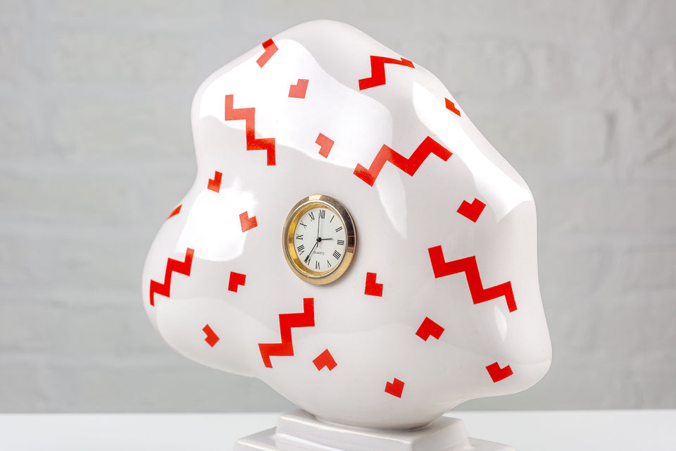 Post-modern Cloud Clock by Heide Warlamis, Vienna Collection Porcelain, Numbered