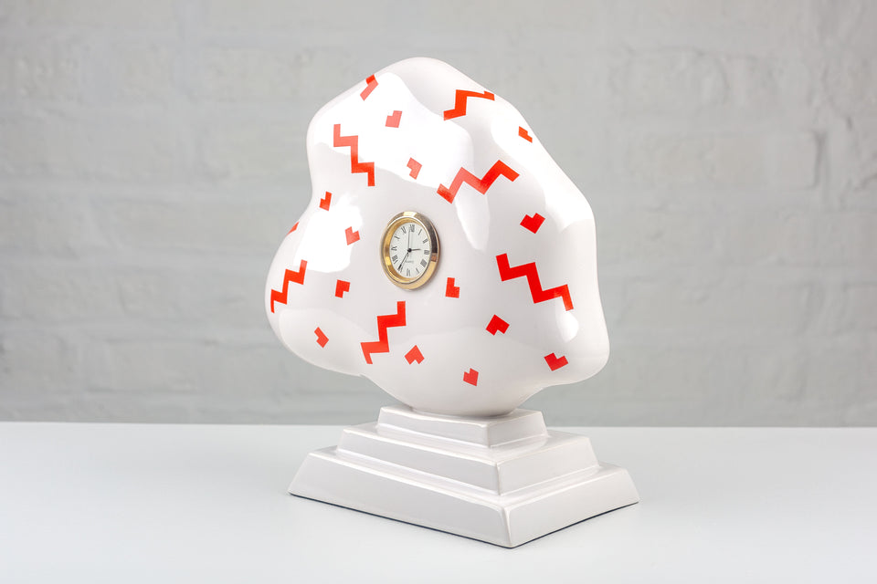 Post-modern Cloud Clock by Heide Warlamis, Vienna Collection Porcelain, Numbered