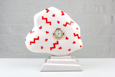 Post-modern Cloud Clock by Heide Warlamis, Vienna Collection Porcelain, Numbered