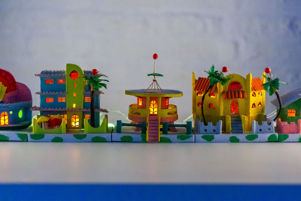 Hotel with Palm Tree, Miami Beach Putz Houses series by Jason Sargenti 2017