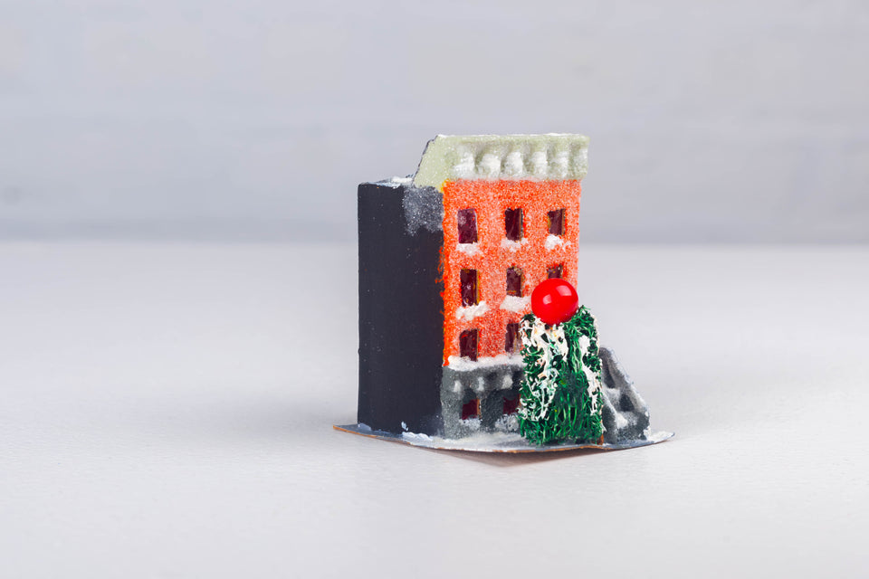 NY Building with Christmas Tree, Putz Houses by Jason Sargenti 2018