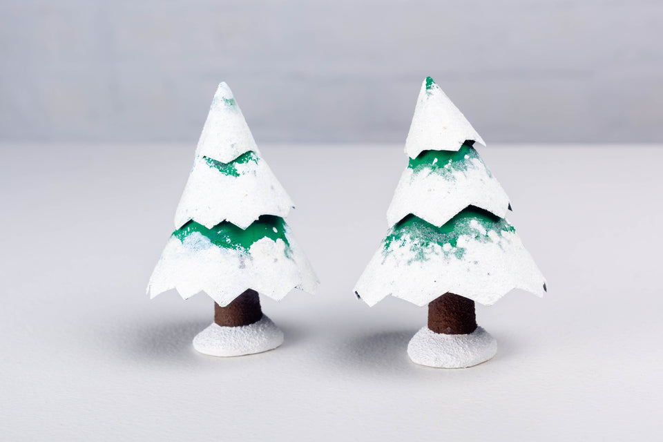 Set of Two Christmas Trees with box (3 sets available), Putz Houses by Jason Sargenti