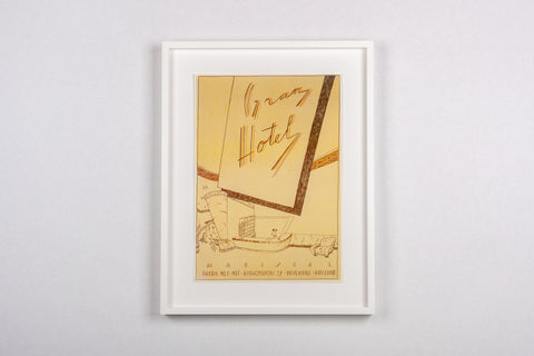 “Grand Hotel” Javier Mariscal 1977 first solo exhibition poster, 1980s re-print