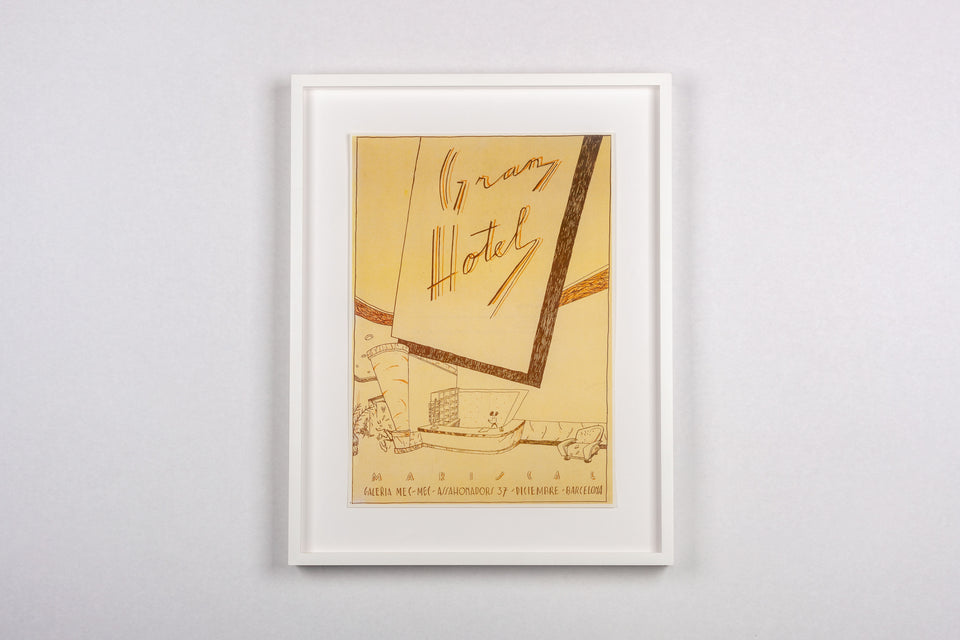 “Grand Hotel” Javier Mariscal 1977 first solo exhibition poster, 1980s re-print