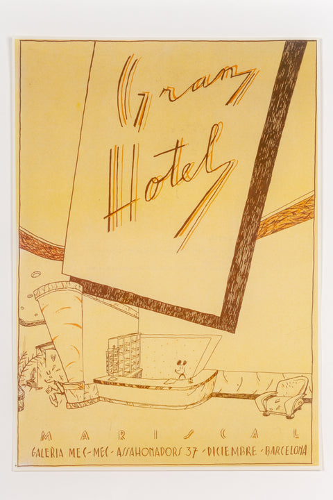 “Grand Hotel” Javier Mariscal 1977 first solo exhibition poster, 1980s re-print