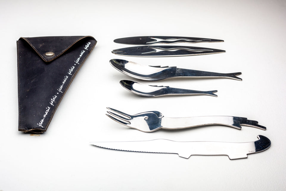 Esotismo Flatware set by Jean-Marie Patois, Stainless Steel, France 1988