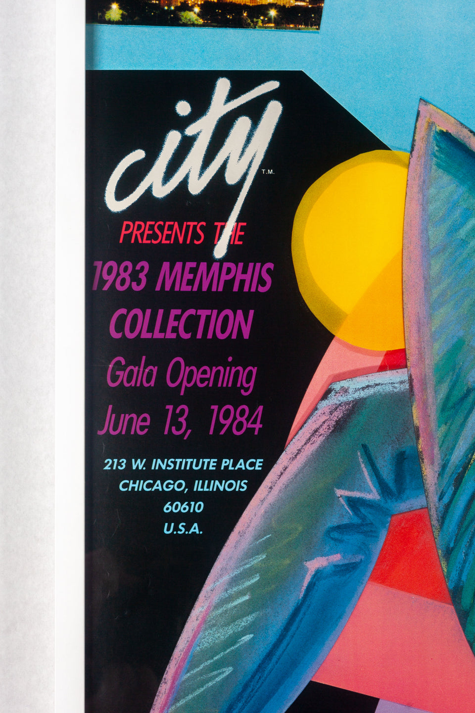 Memphis Exhibition 35x23" 1984 Gala Chicago, Original Poster by Xeno Framed