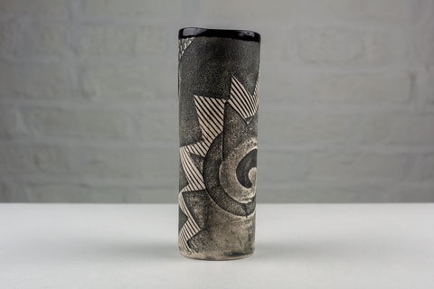 Post-modern Vase Handmade by ASH WORKS High-Fired Porcelain Vase, NY USA 1991
