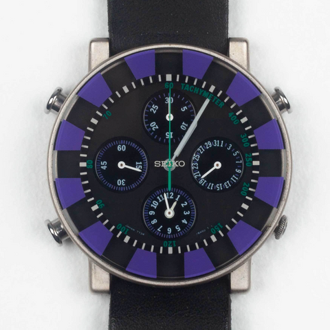 SOTTSASS Collection Chronograph Wristwatch, Purple, Japan, 1993