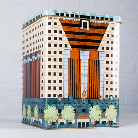 Cookie Tin by Michael Graves,The Portland Building, 1982 USA