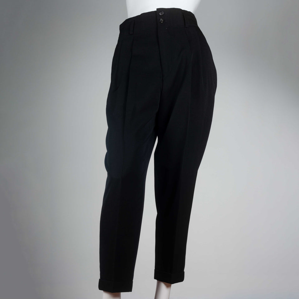 Comme des Garçons 1995 high-waist black cotton trousers from Japan.