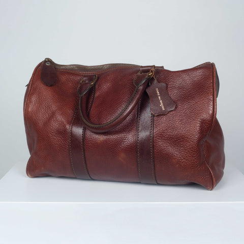 Comme des Garçons small, brown and burnt sienna leather Boston bag from Japan.