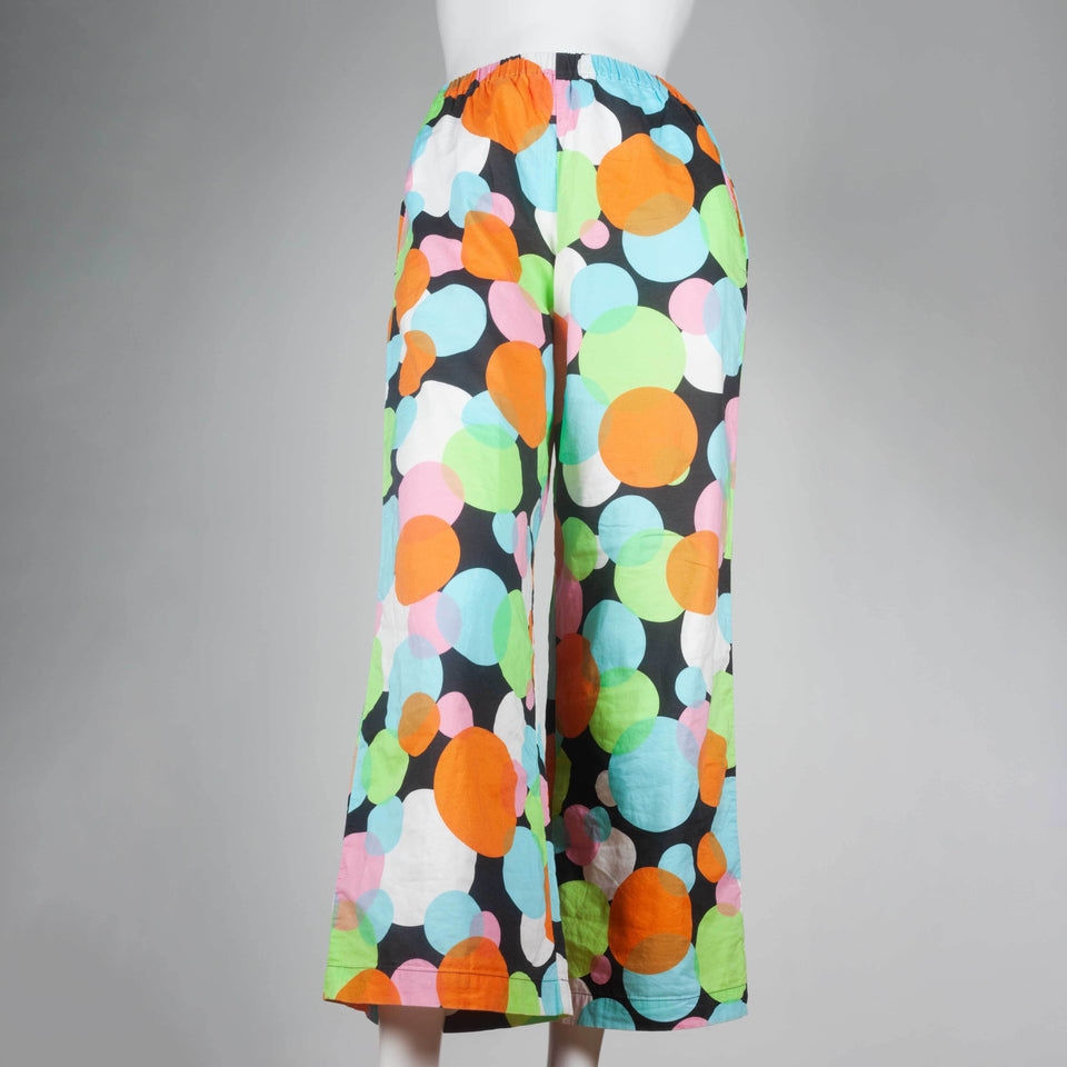 Comme des Garçons 2003 cotton pants from Japan with colorful circles.