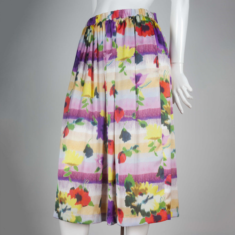 Comme des Garçons 2007 multi-colored floral patterned skirt from Japan.