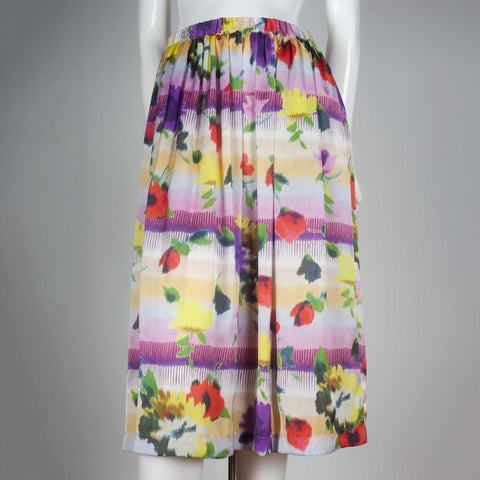 Comme des Garçons 2007 multi-colored, floral patterned skirt from Japan.