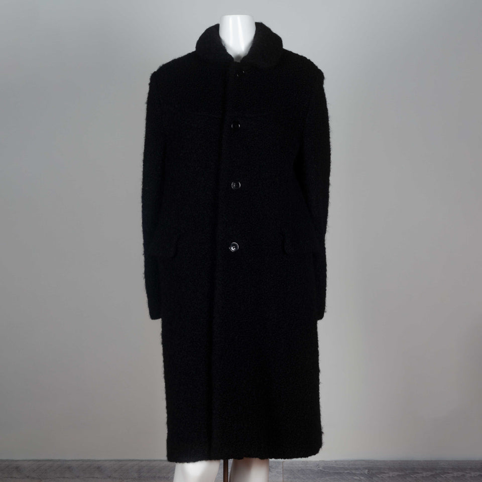Comme des Garçons Robe de Chambre 2002 black, single-breasted wool coat.