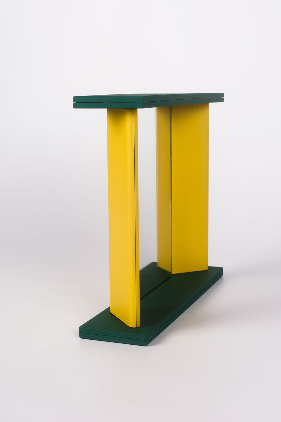 Green and yellow Marco Zannini table mirror. 