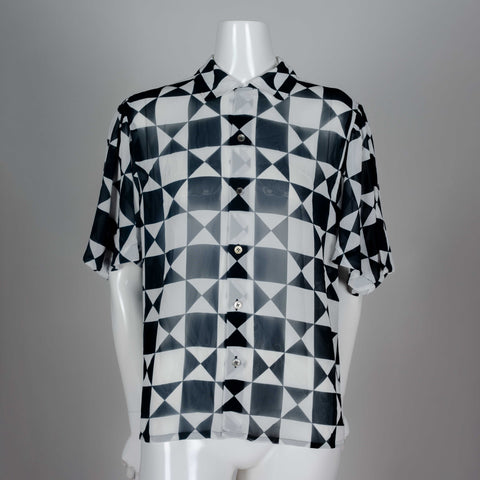 Comme des Garcons Tricot Sheer Checkered Collared Shirt, 1989