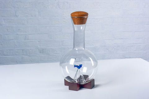 Michael Graves Wine Decanter in handblown glass with blue bird aerator