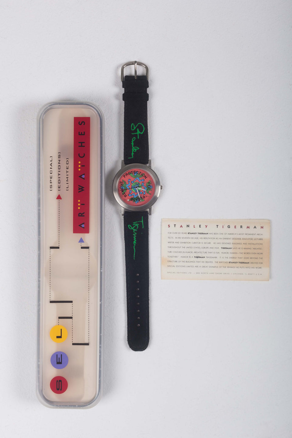 Wristwatch by Stanley Tigerman, numbered limited edition.